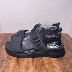 Hey Dude Collins Mono Sport Sandals Womens Sz 11 Black Slingback Adjustable